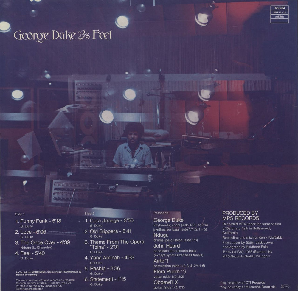 George Duke Feel - EX German vinyl LP album (LP record)