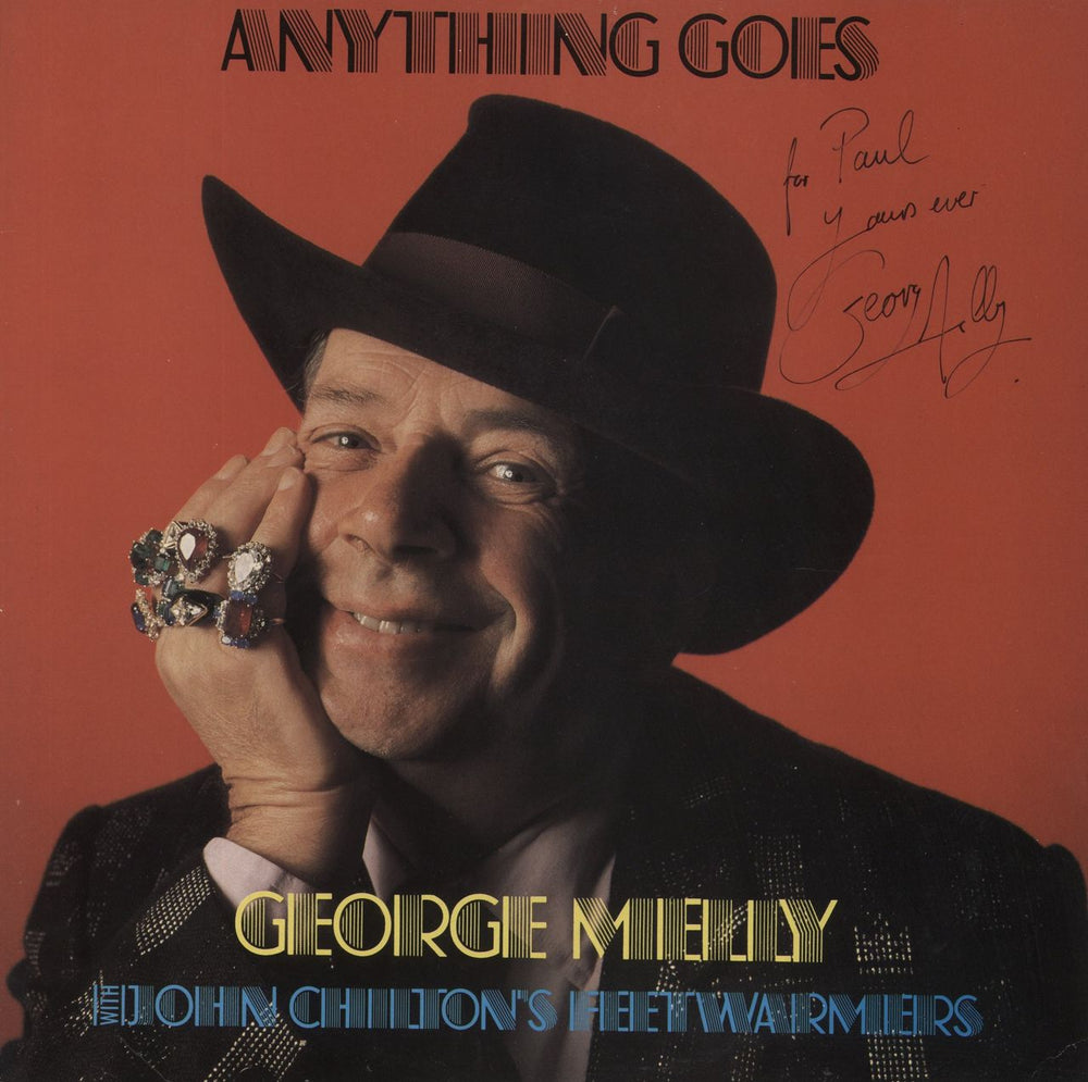 George Melly Anything Goes - Autographed UK vinyl LP album (LP record) PYL15