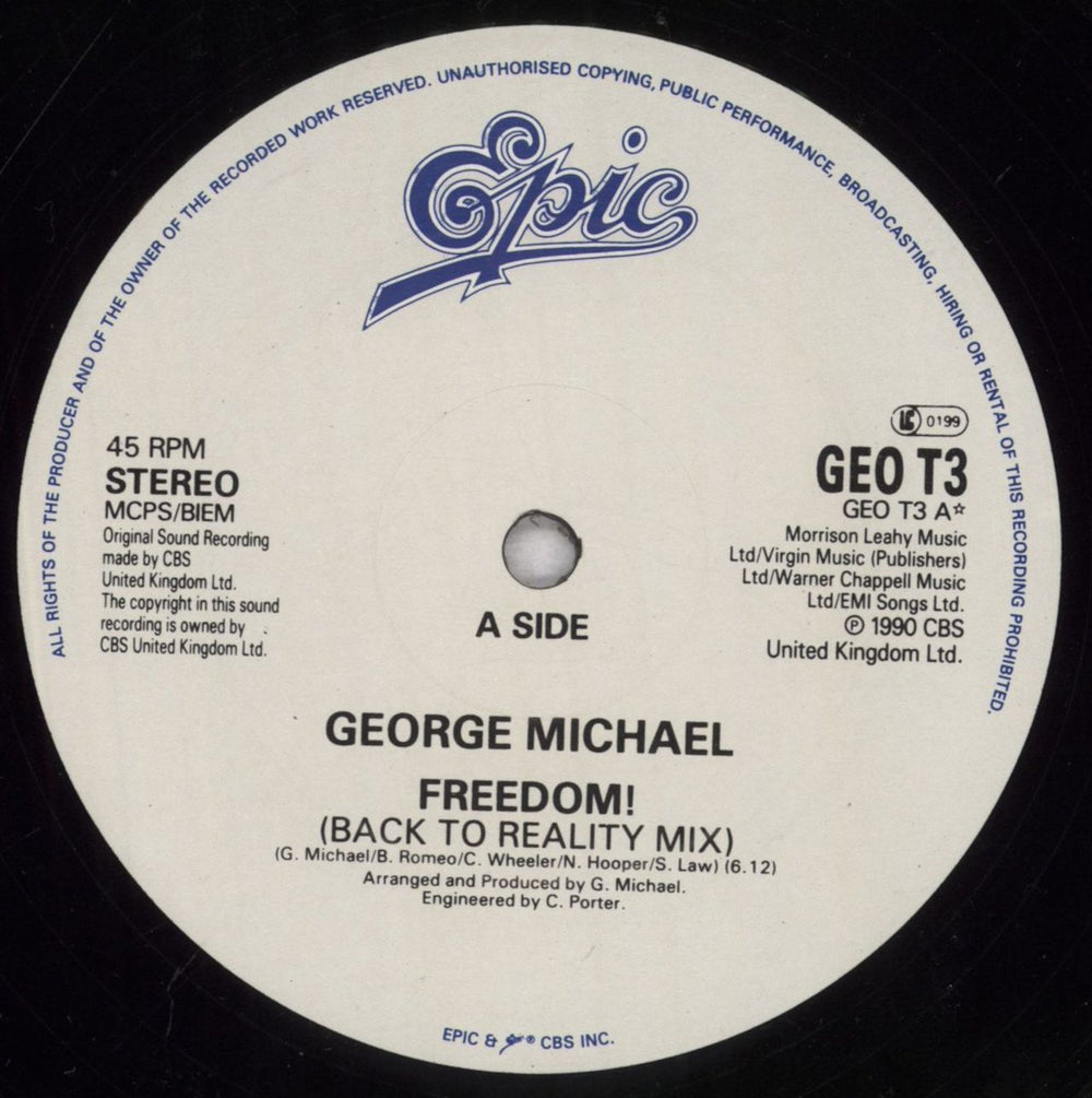 George Michael Freedom - VG UK 12" vinyl single (12 inch record / Maxi-single) GEO12FR836567