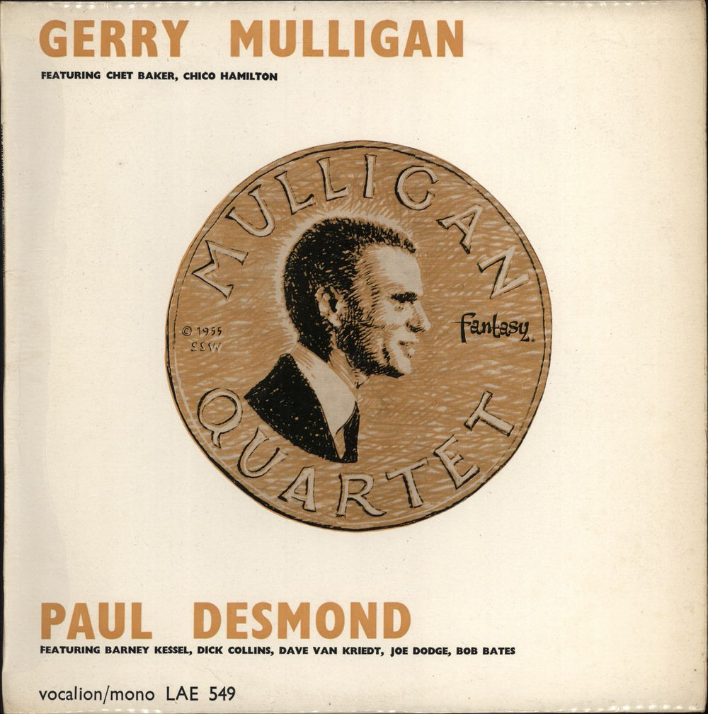 Gerry Mulligan Gerry Mulligan Quartet / Paul Desmond Quintet UK vinyl LP album (LP record) LAE549