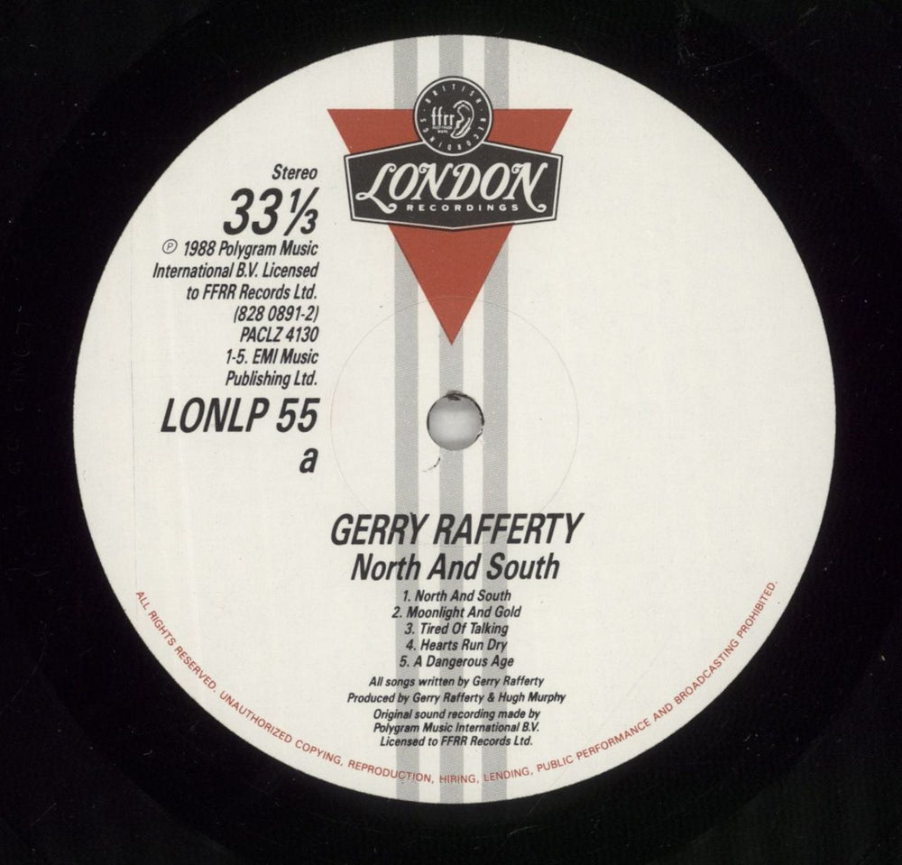 Gerry Rafferty North & South UK vinyl LP album (LP record) GERLPNO495013