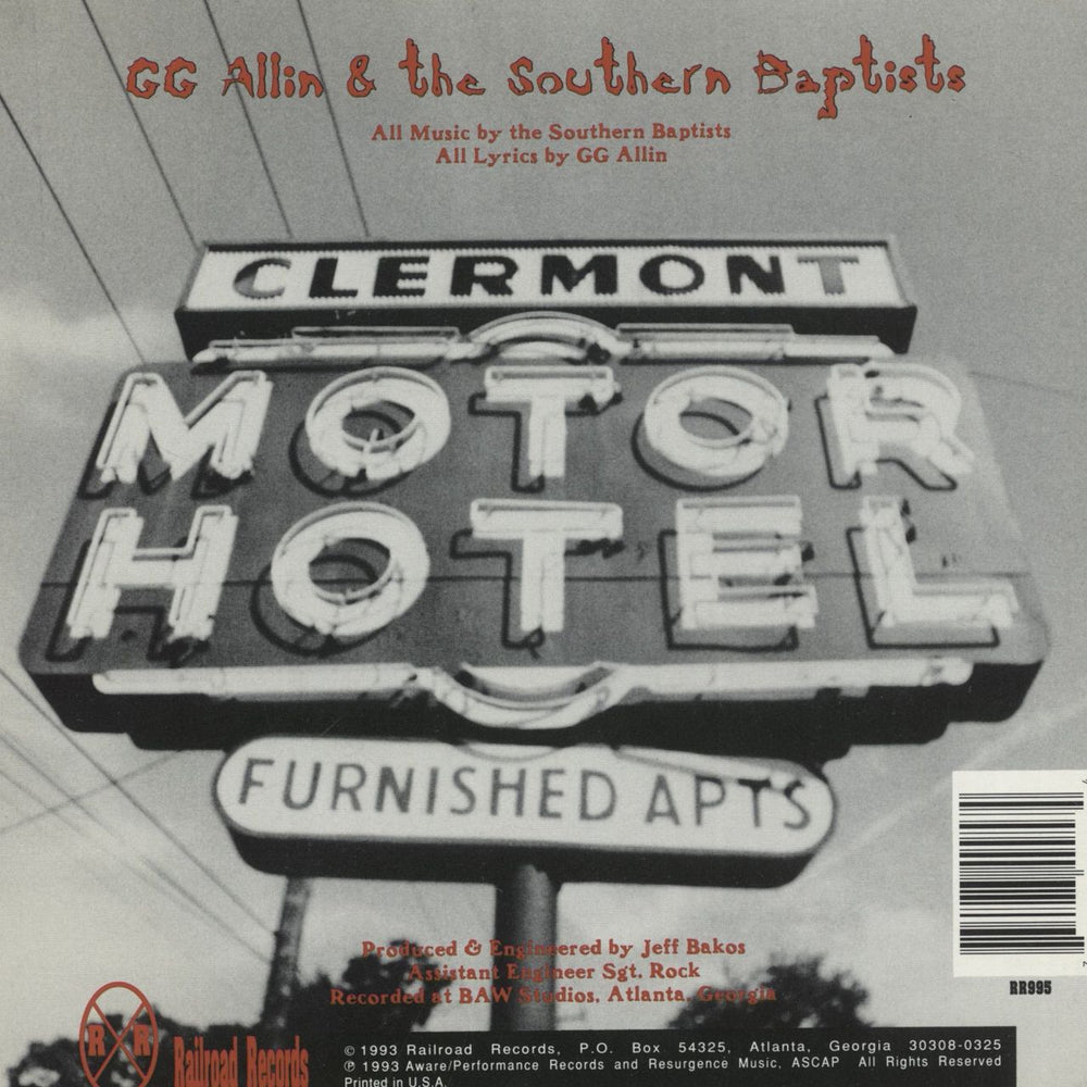 GG Allin & The Southern Baptists Look Into My Eyes And Hate Me - Red Vinyl US 7" vinyl single (7 inch record / 45) 734273499574