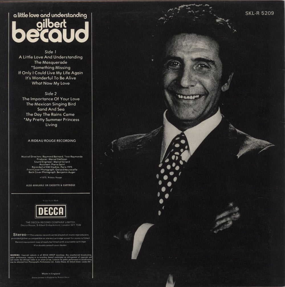 Gilbert Bécaud A Little Love And Understanding UK vinyl LP album (LP record)