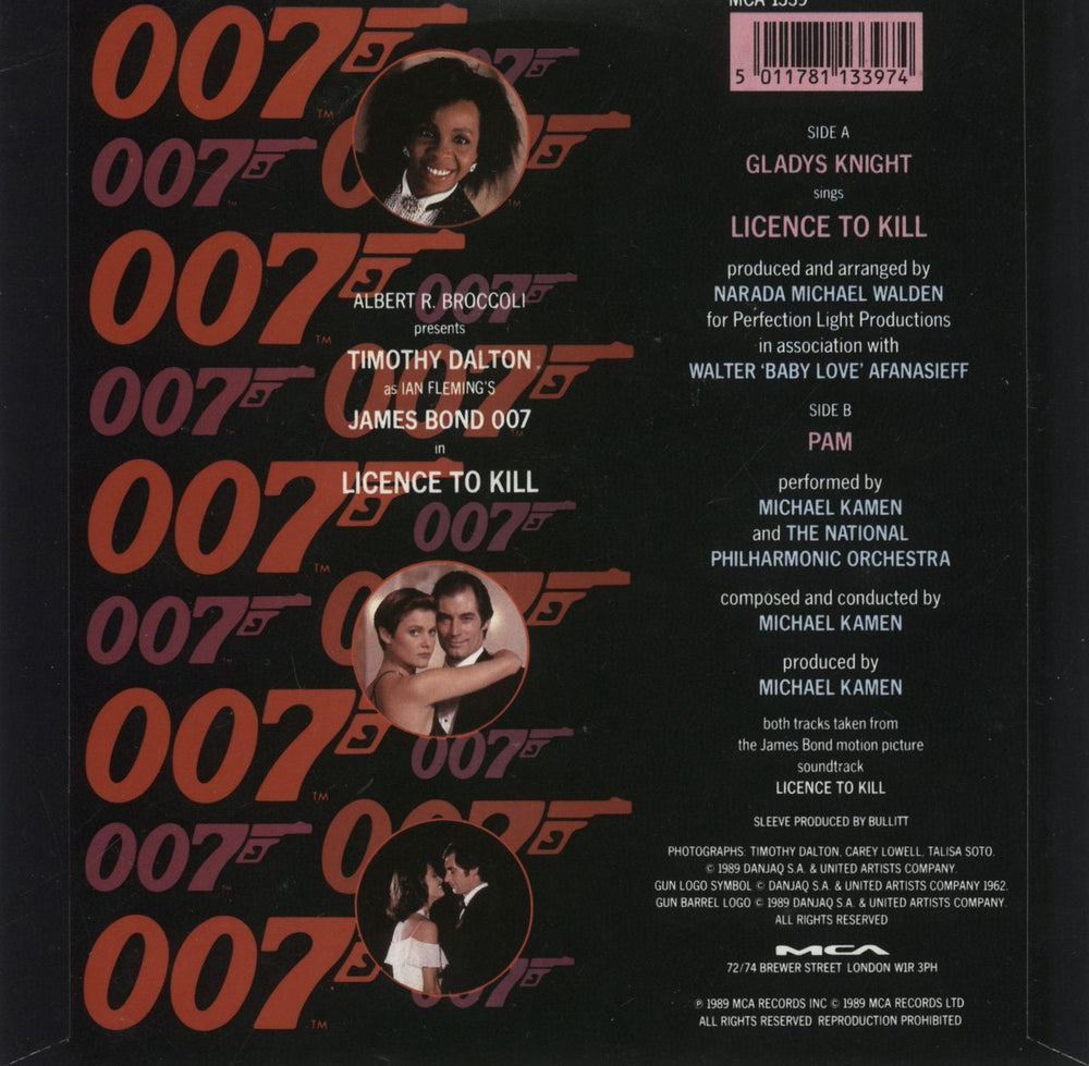 Gladys Knight & The Pips Licence To Kill UK 7" vinyl single (7 inch record / 45) 5011781133974