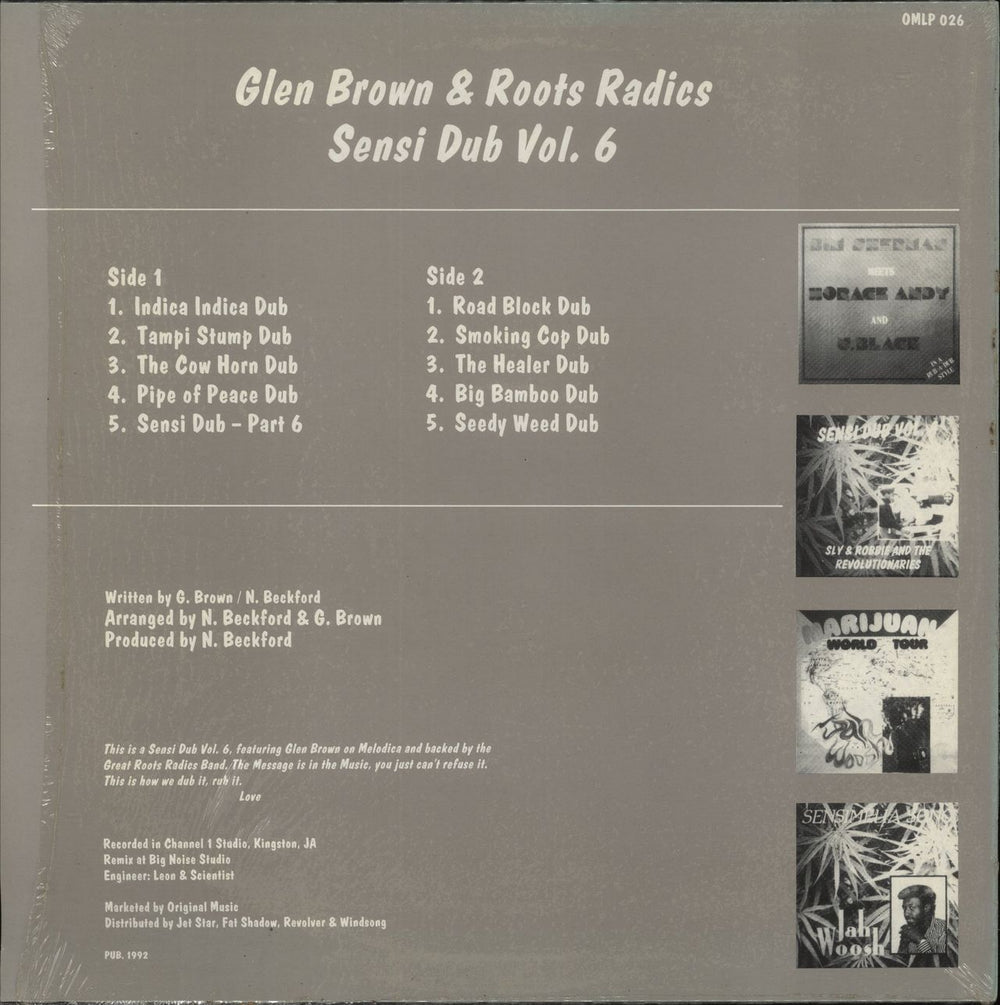 Glen Brown Sensi Dub Vol. 6 UK vinyl LP album (LP record)