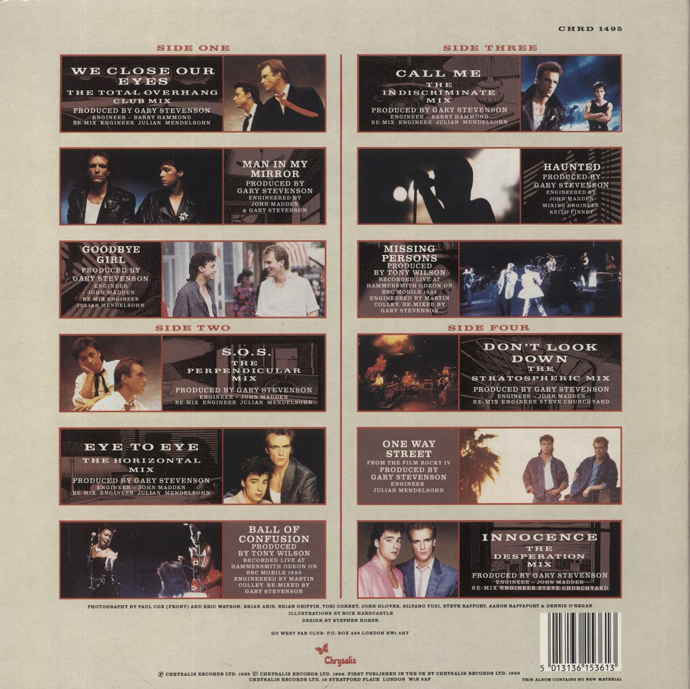 Go West Bangs & Crashes - stickered p/s UK 2-LP vinyl record set (Double LP Album) 5013136153613