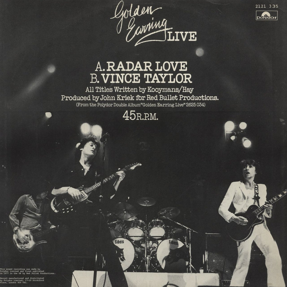 Golden Earring Radar Love [Live] UK 12" vinyl single (12 inch record / Maxi-single)