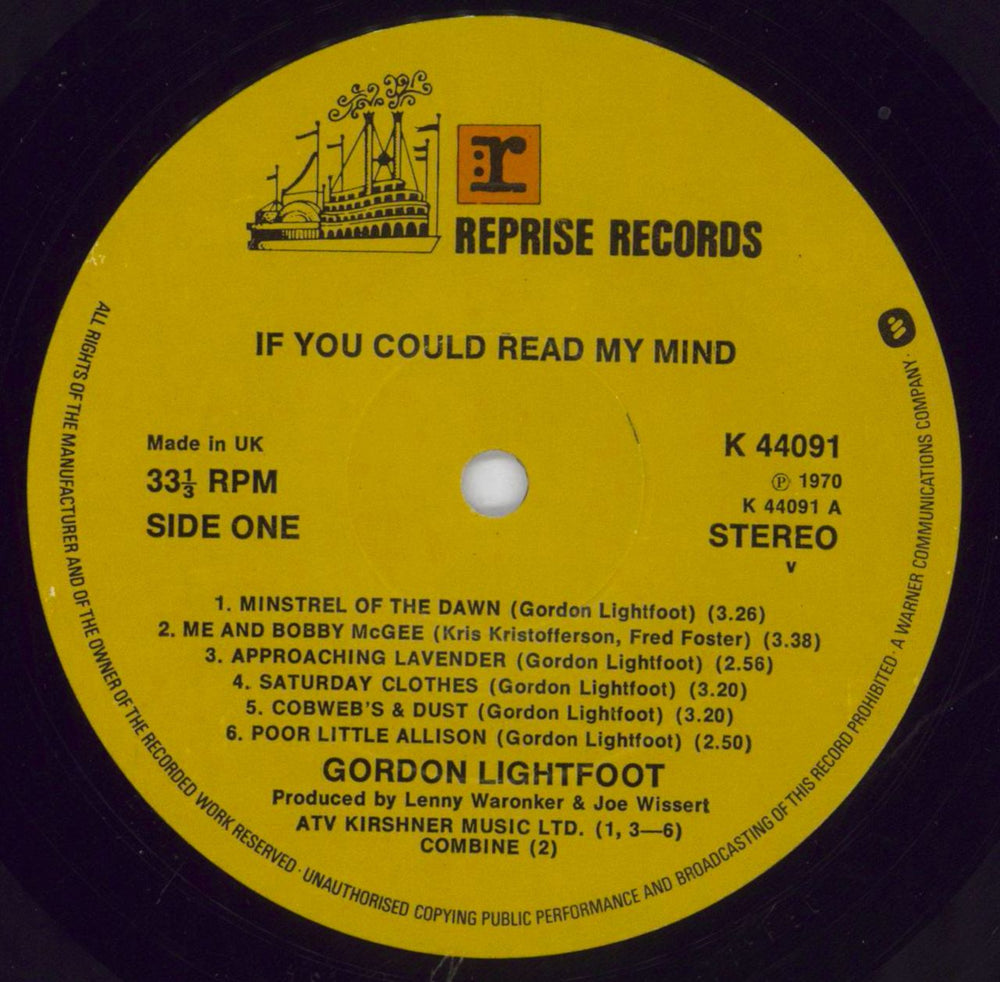 Gordon Lightfoot If You Could Read My Mind UK vinyl LP album (LP record) GDNLPIF662113