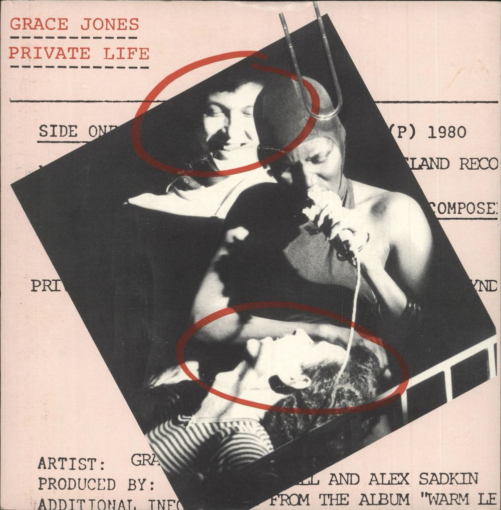 Grace Jones Private Life - P/S UK 7" vinyl single (7 inch record / 45) WIP6629