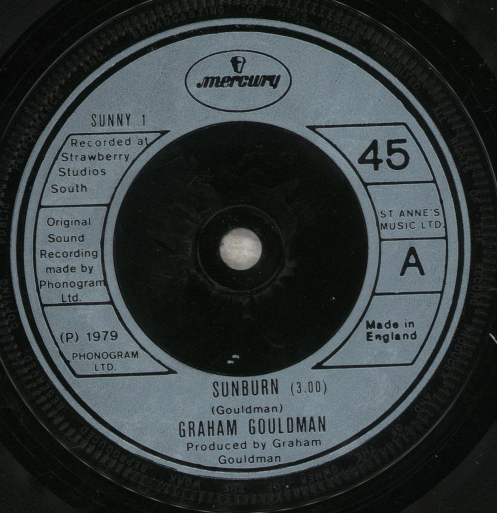 Graham Gouldman Sunburn UK 7" vinyl single (7 inch record / 45) GOU07SU129800