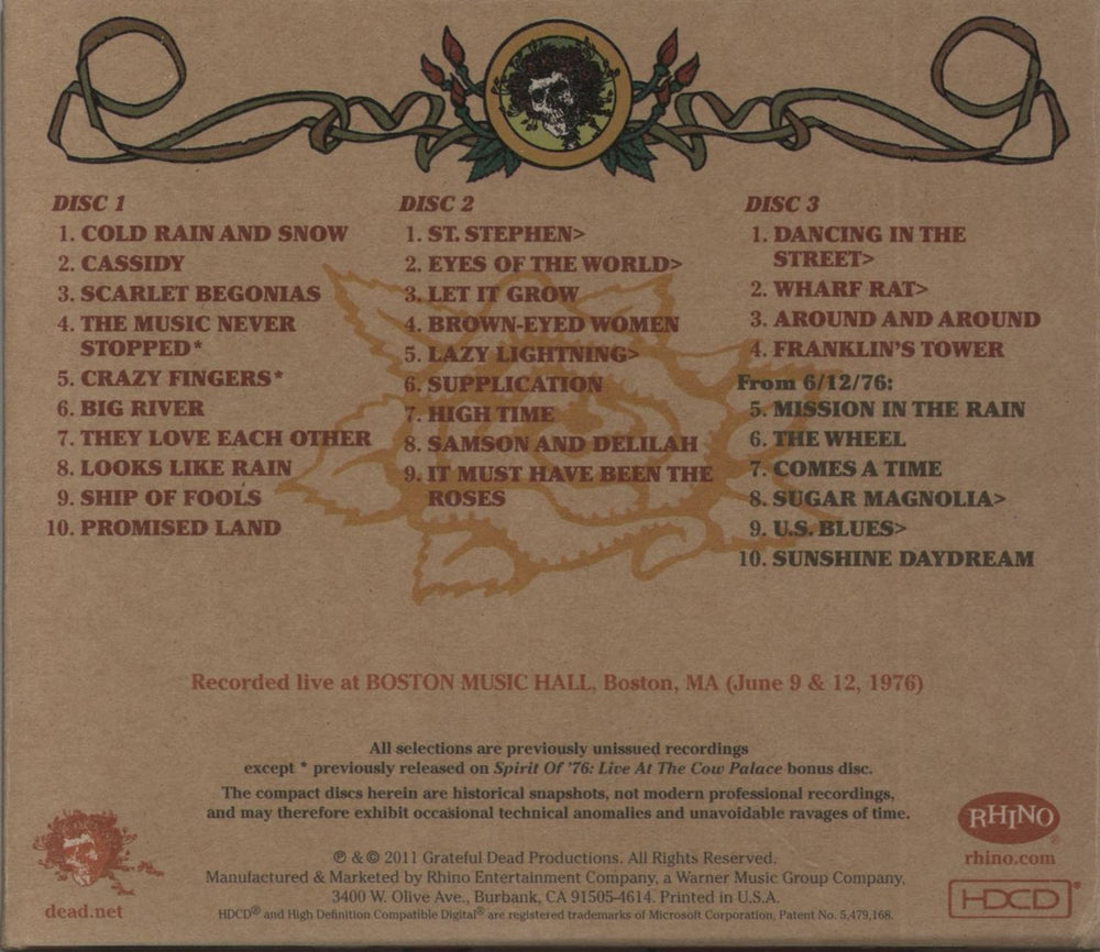 Grateful Dead Road Trips: Vol. 4, No. 5 US 3-CD album set (Triple CD)