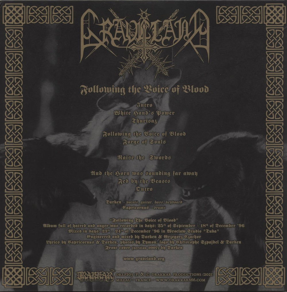 Graveland Following The Voice Of Blood French 2-LP vinyl record set (Double LP Album)