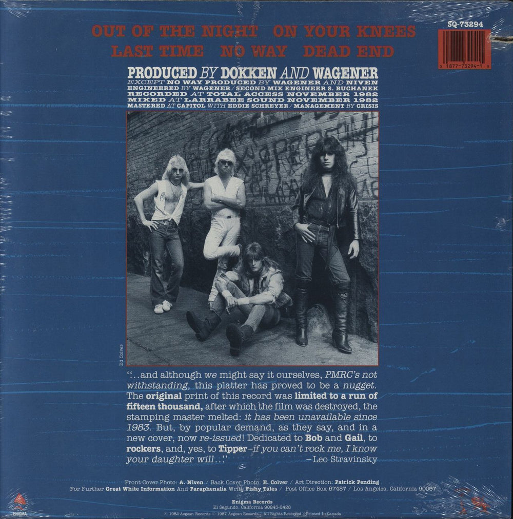 Great White On Your Knees - Sealed US 12" vinyl single (12 inch record / Maxi-single) 018777329415