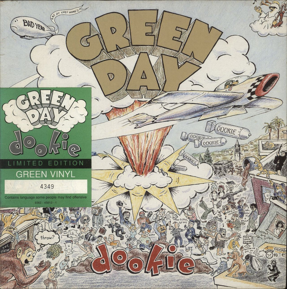 Green Day Dookie - Green Vinyl - VG German vinyl LP album (LP record) 9362-45813-1