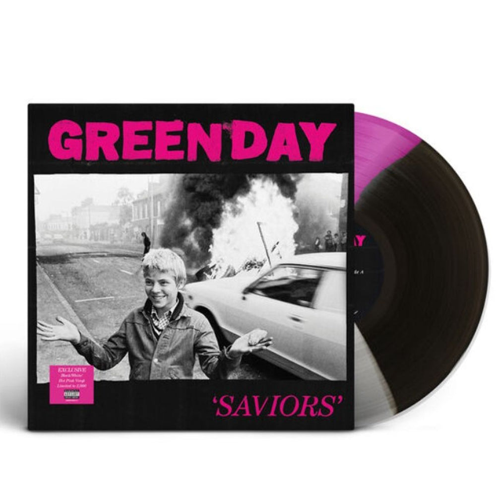 Green Day Saviors: Artist Webstore - Black, White & Hot Pink Vinyl - Sealed US vinyl LP album (LP record) 093624870692