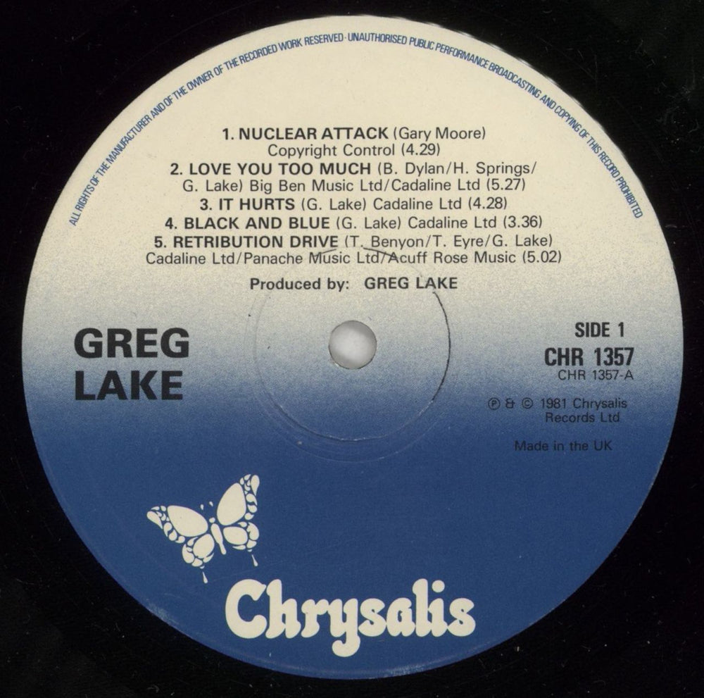 Greg Lake Greg Lake UK vinyl LP album (LP record) GLKLPGR756174