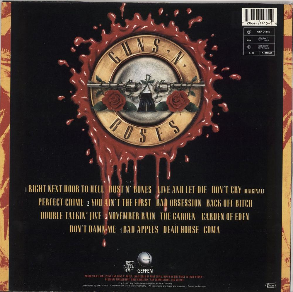 Guns N Roses Use Your Illusion I - VG UK 2-LP vinyl record set (Double LP Album) 720642441510