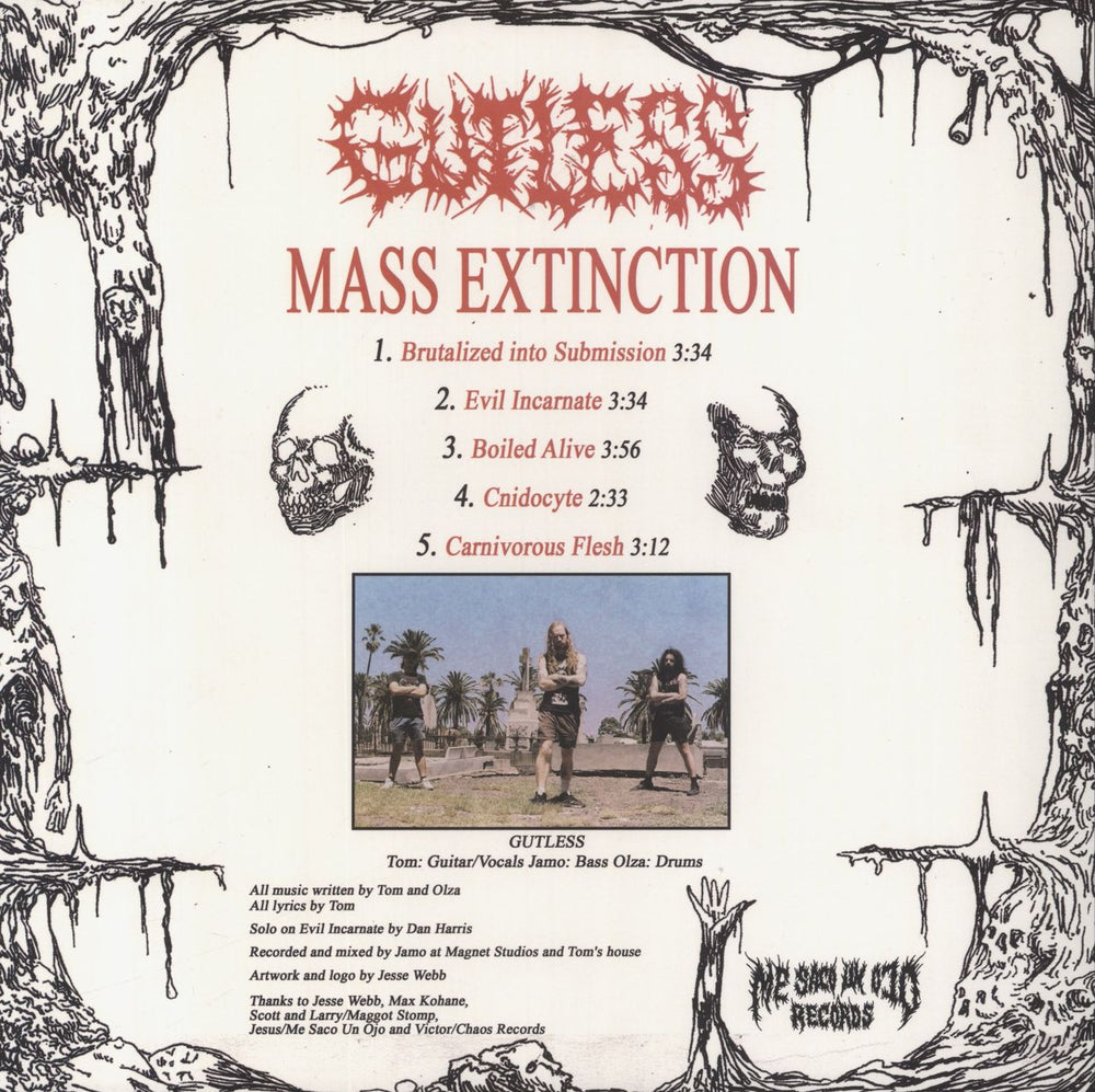 Gutless (Metal) Mass Extinction UK 12" vinyl single (12 inch record / Maxi-single)