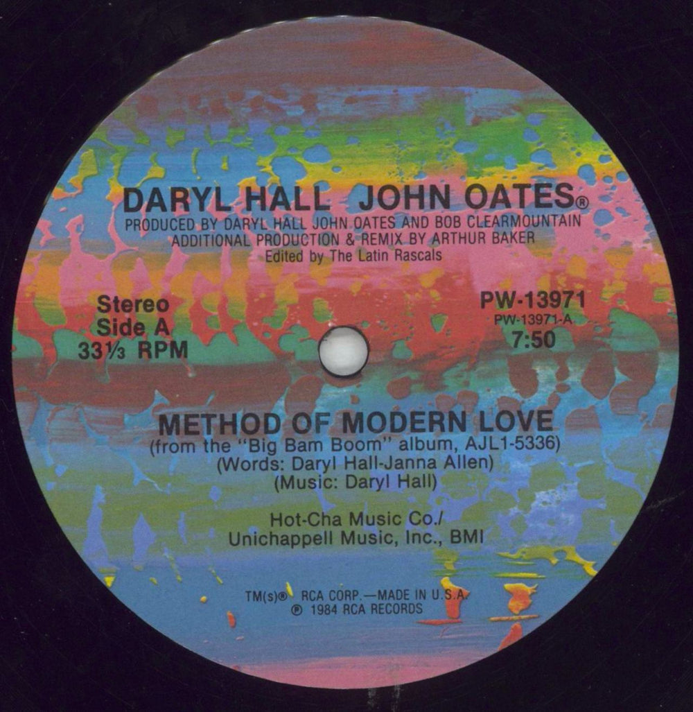 Hall & Oates Method Of Modern Love US 12" vinyl single (12 inch record / Maxi-single) HNO12ME853888