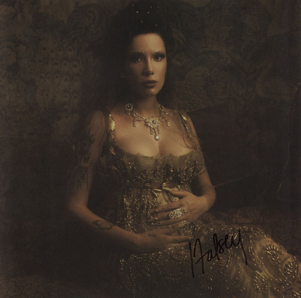 Halsey If I Can't Have Love, I Want Power - Orange Vinyl + Autographed UK vinyl LP album (LP record)