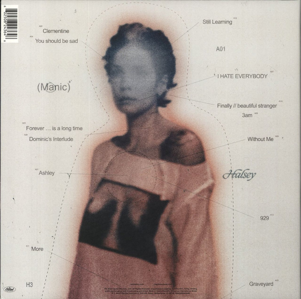 Halsey Manic - Clear Milky Vinyl UK vinyl LP album (LP record) 602508243646