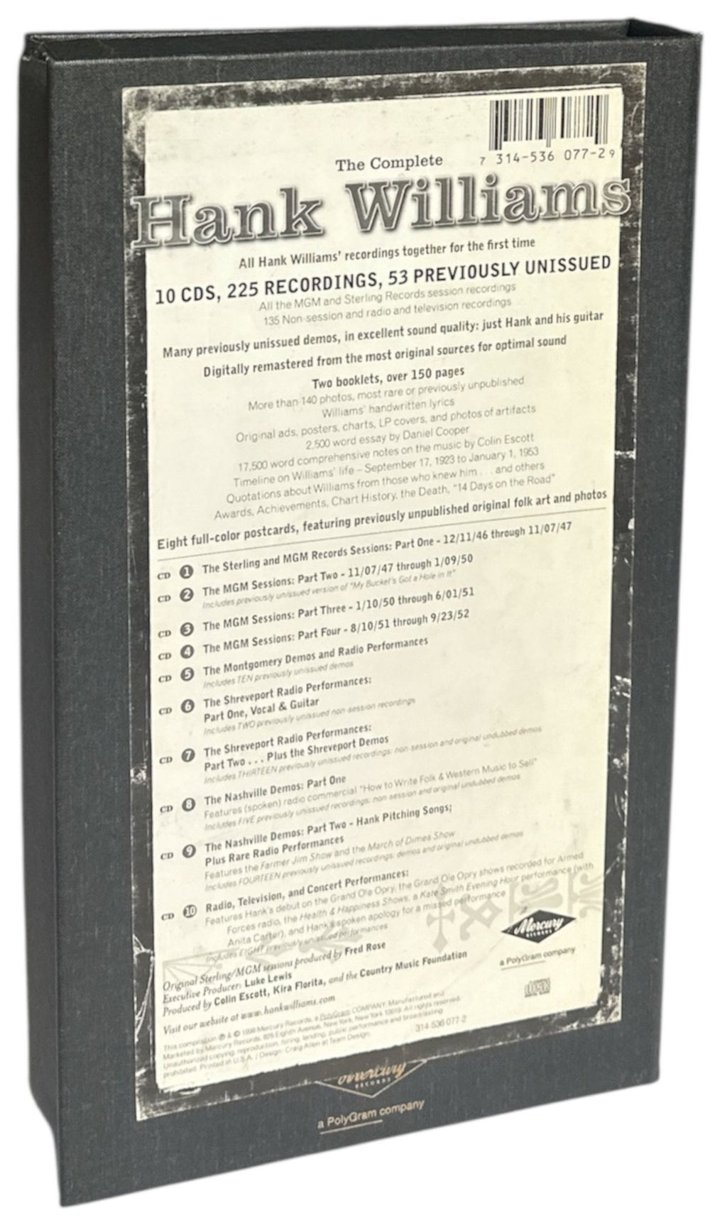 Hank Williams The Complete Hank Williams - EX US CD Album Box Set