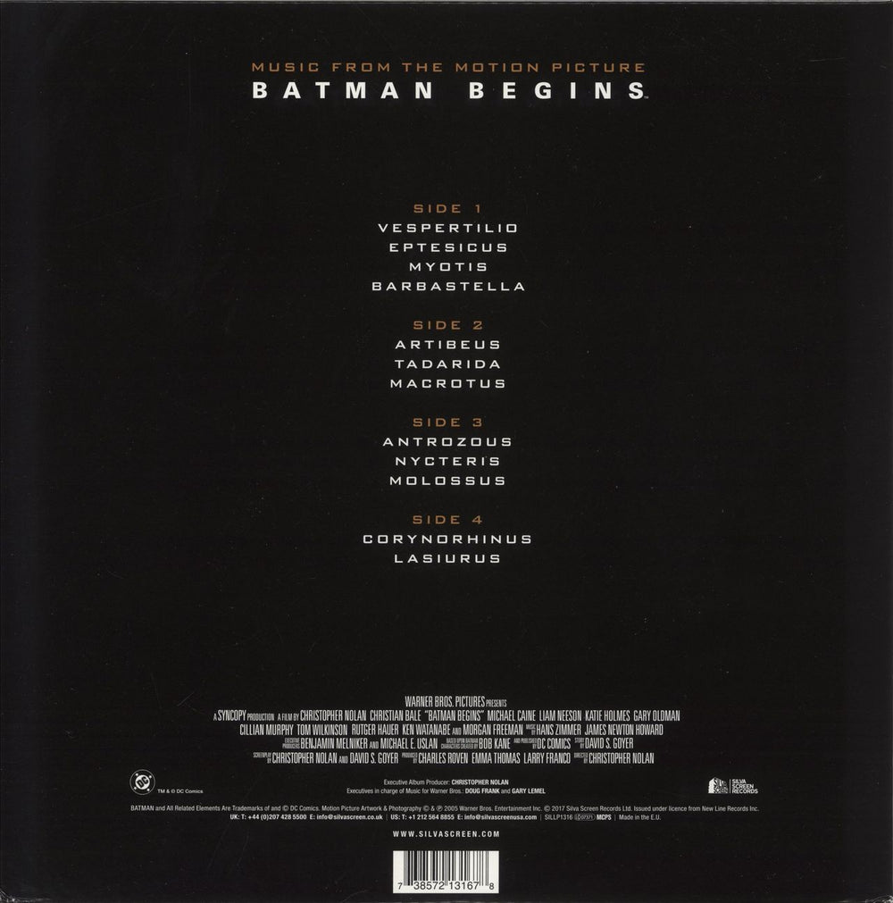 Hans Zimmer Batman Begins  - Blue Vinyl UK 2-LP vinyl record set (Double LP Album) 738572131678