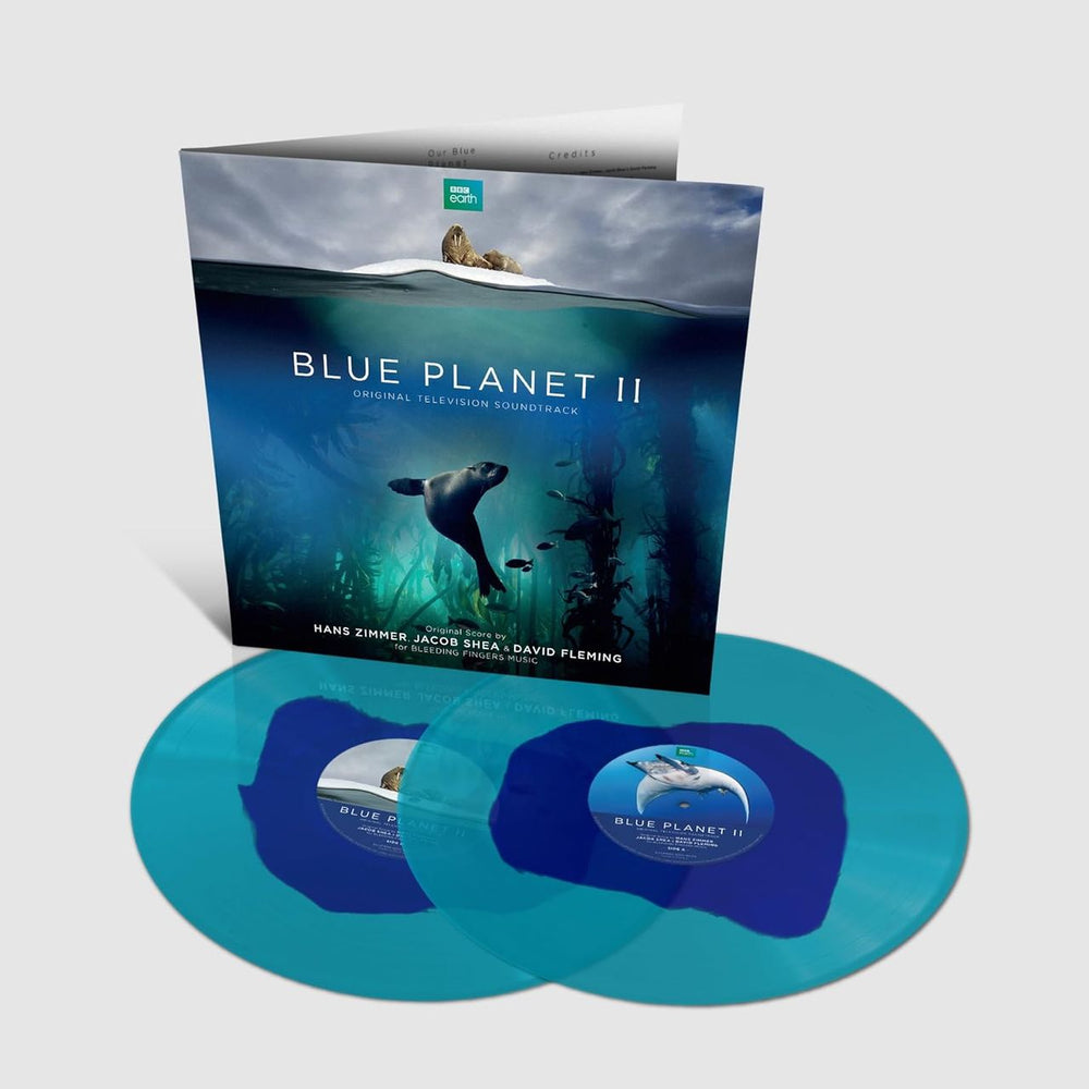Hans Zimmer Blue Planet II - 'Deep Sea' Transparent Blue & Turquoise Vinyl + Obi UK 2-LP vinyl record set (Double LP Album) SILLP1560DS