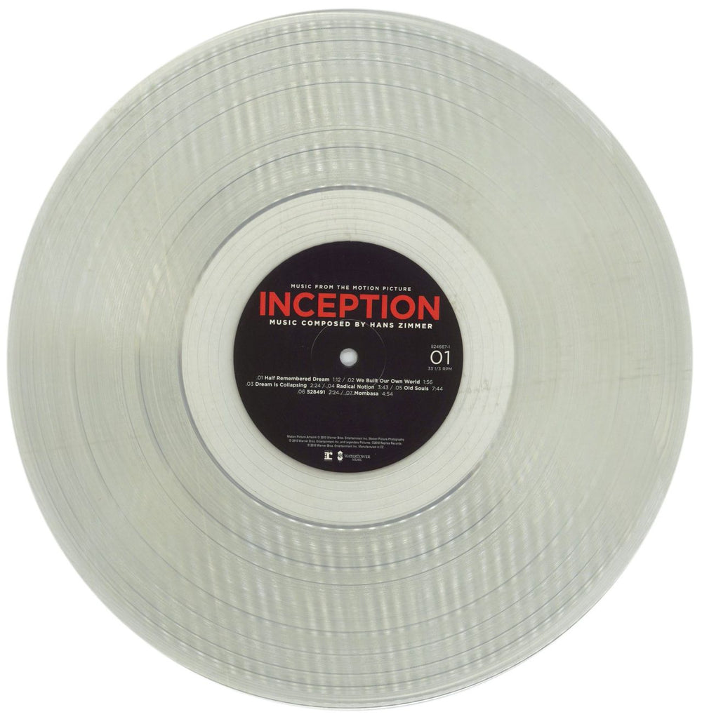 Hans Zimmer Inception - Clear Vinyl US vinyl LP album (LP record) HZALPIN849999