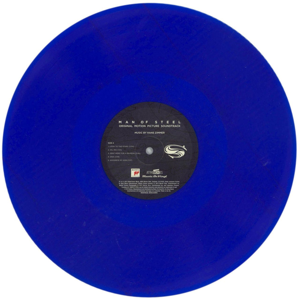 Hans Zimmer Man Of Steel - 180 Gram Blue Vinyl UK 2-LP vinyl record set (Double LP Album) HZA2LMA869626