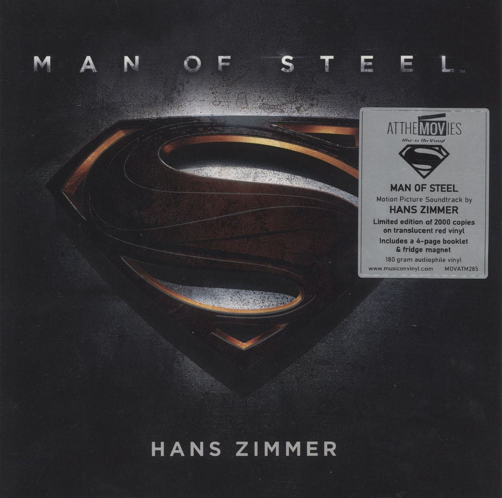 Hans Zimmer Man Of Steel - 180 Gram Red Vinyl UK 2-LP vinyl record set (Double LP Album) MOVATM285