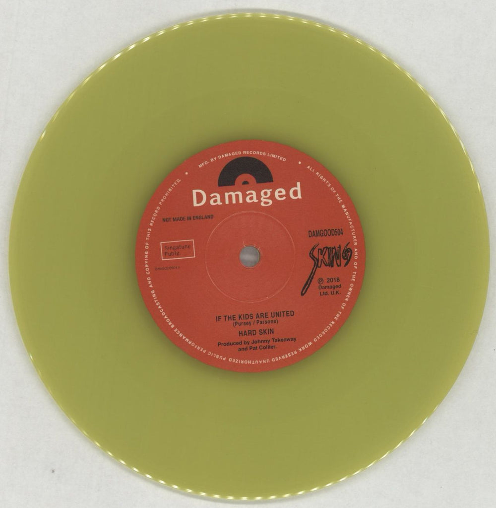 Hard Skin If The Kids Are United - Yellow Vinyl UK 7" vinyl single (7 inch record / 45) 8E107IF857195