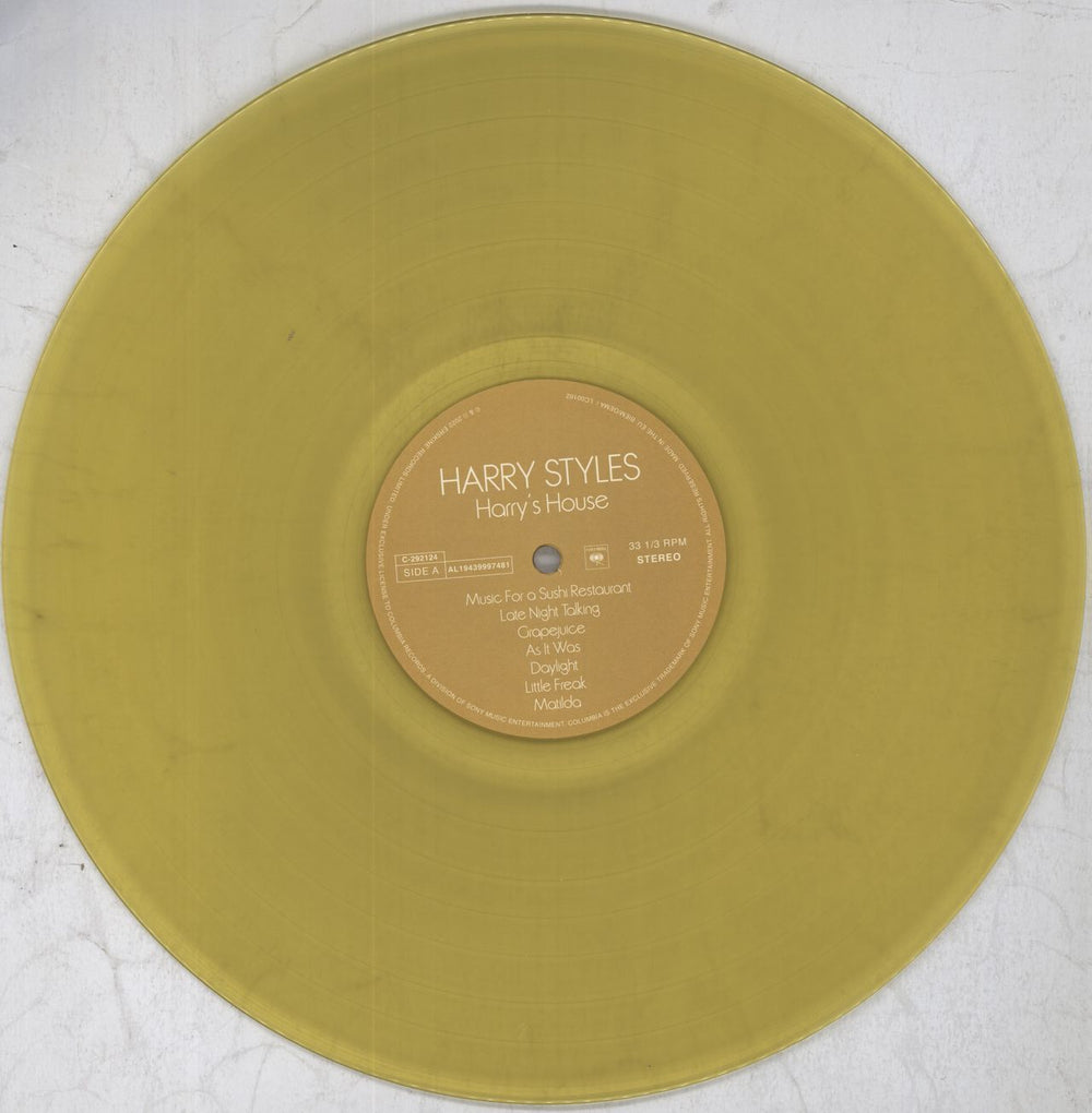 Harry Styles Harry's House - 180gm Yellow Vinyl UK vinyl LP album (LP record) QHSLPHA824019