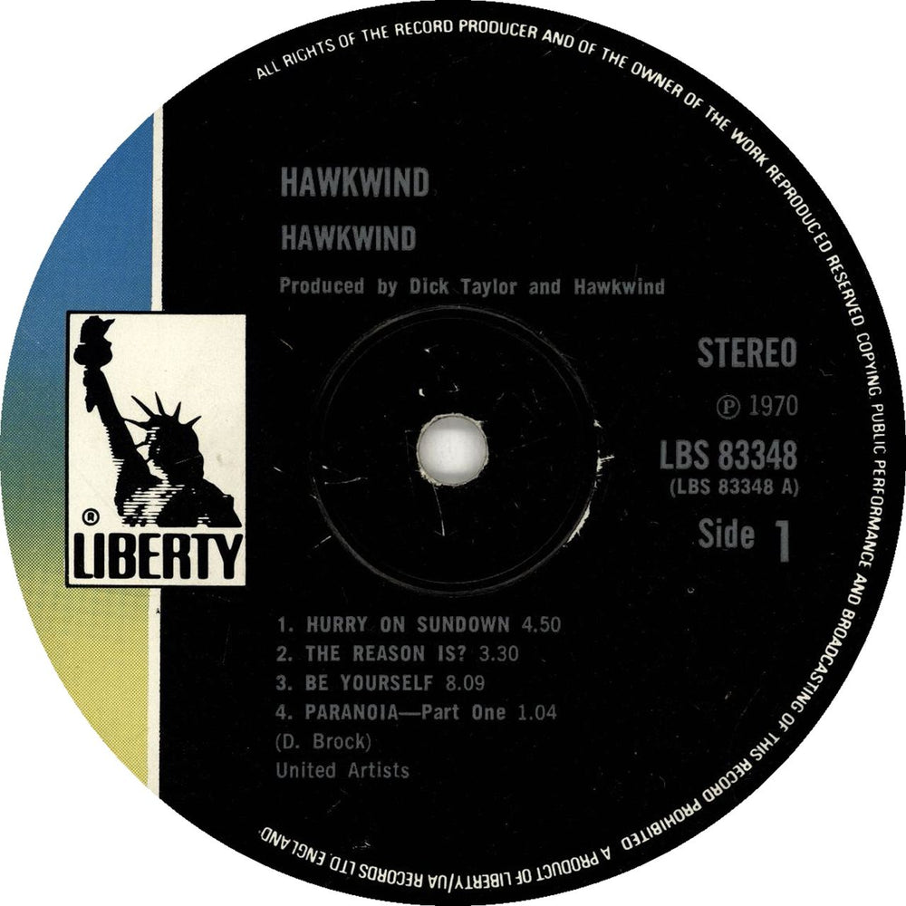 Hawkwind Hawkwind - 2nd - VG UK vinyl LP album (LP record) HWKLPHA704420