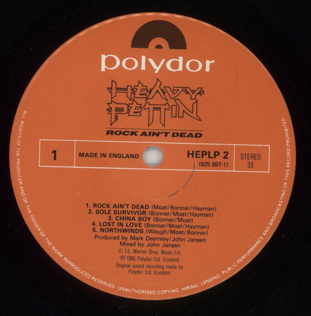 Heavy Pettin Rock Ain't Dead UK vinyl LP album (LP record) HEVLPRO206161