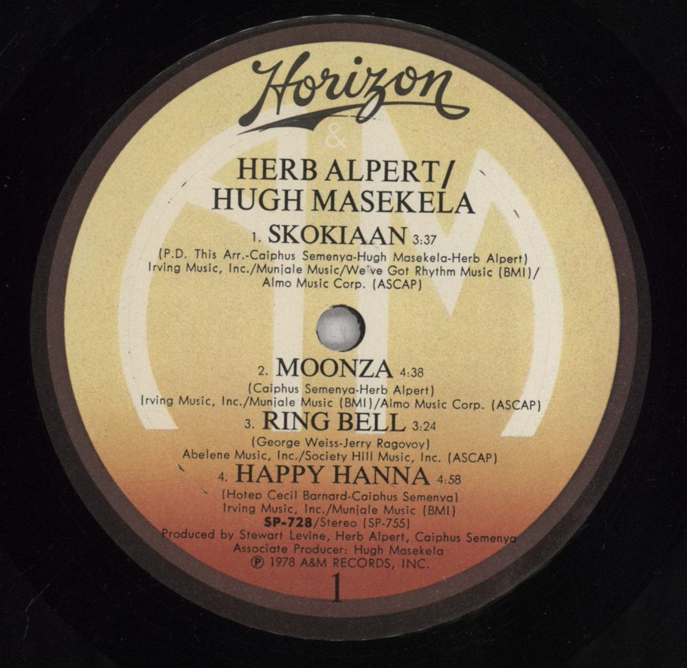 Herb Alpert Herb Alpert / Hugh Masekela Dutch vinyl LP album (LP record) HBALPHE837780