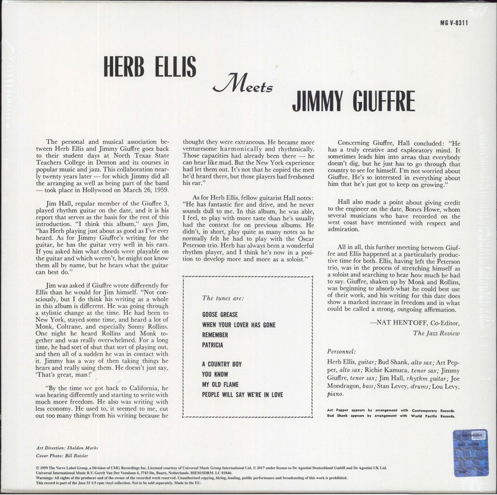 Herb Ellis Herb Ellis Meets Jimmy Giuffre - 180gm Vinyl - Sealed UK vinyl LP album (LP record)