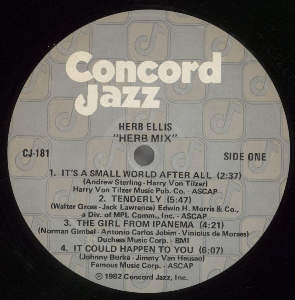 Herb Ellis Herb Mix US vinyl LP album (LP record) HRBLPHE857286