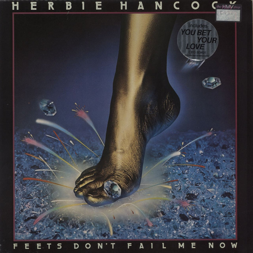 Herbie Hancock Feets Don't Fail Me Now - Hype Stickered Sleeve UK vinyl LP album (LP record) 83491