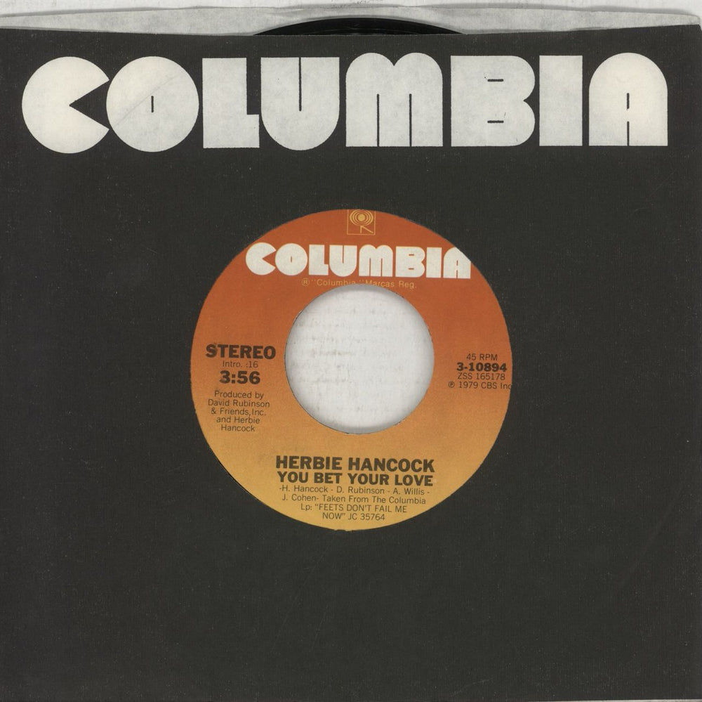 Herbie Hancock You Bet Your Love US 7" vinyl single (7 inch record / 45) 3-10894