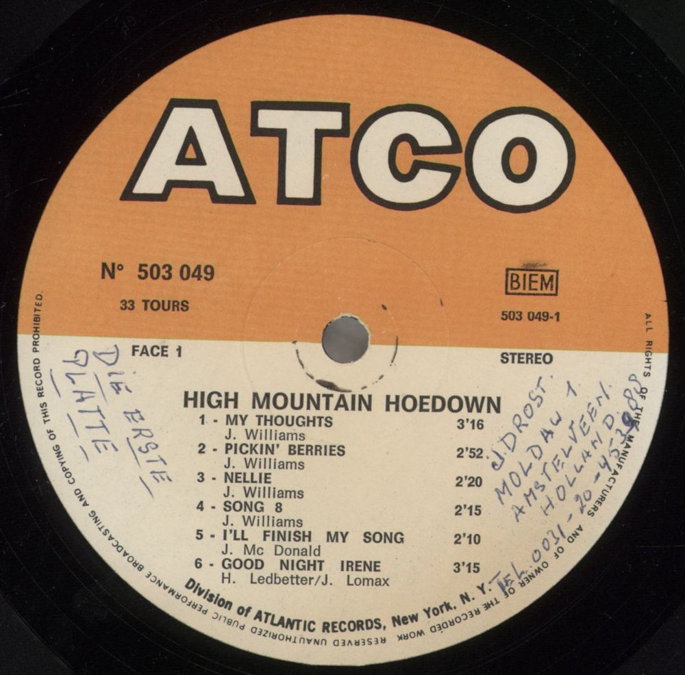 High Mountain Hoedown High Mountain Hoedown French vinyl LP album (LP record) 8WLLPHI857079