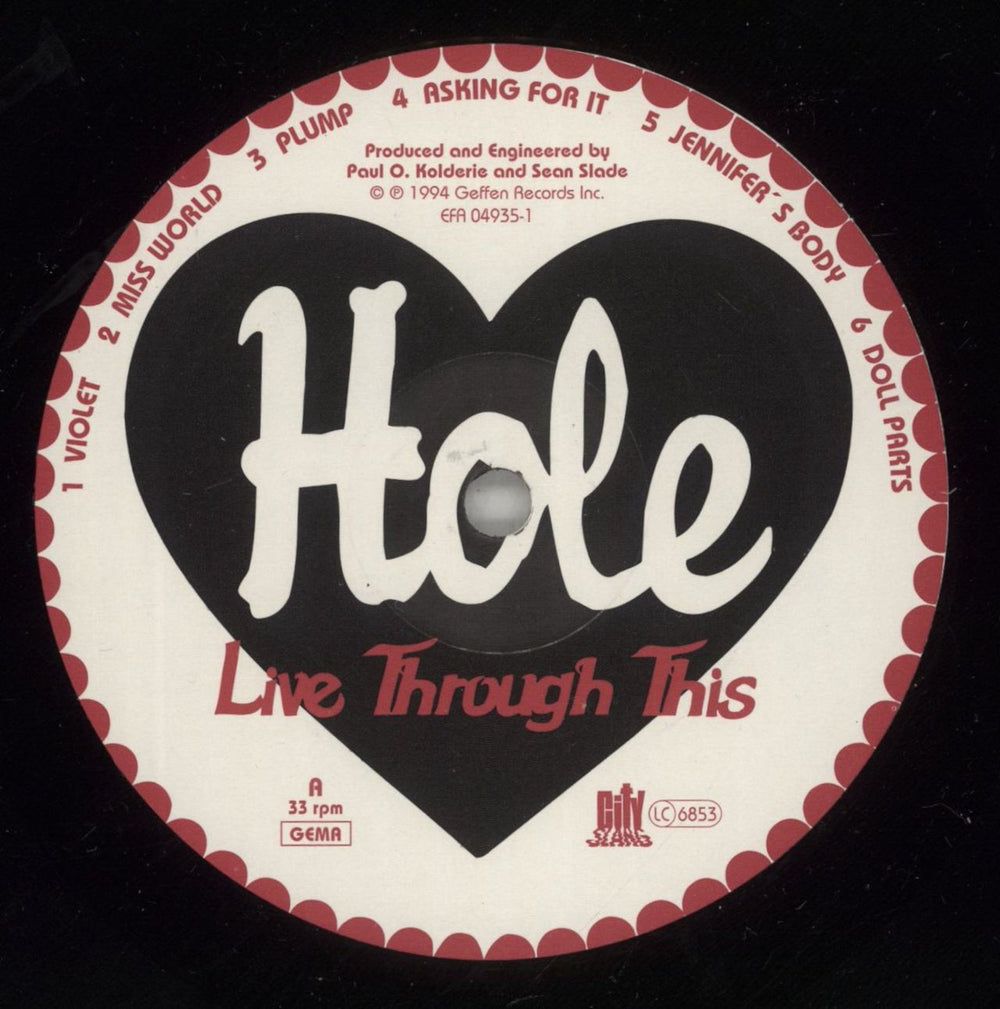 Hole Live Through This German vinyl LP album (LP record) HLELPLI881776