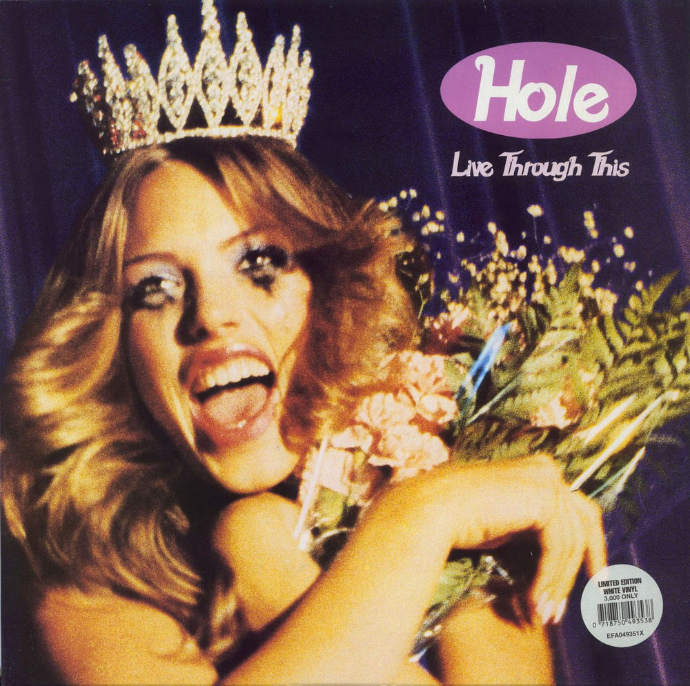 Hole Live Through This - White Vinyl German Promo vinyl LP album (LP record) EFA049351X