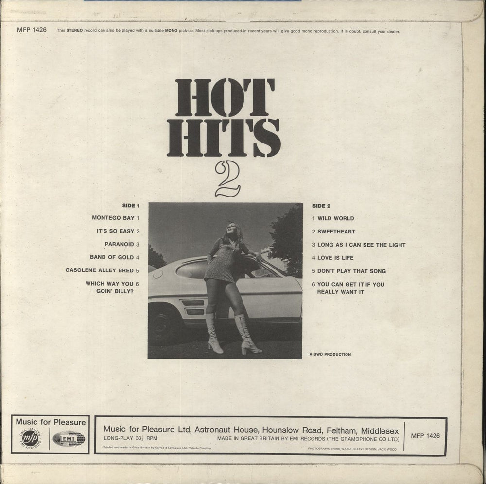 Hot Hits Hot Hits 2 UK vinyl LP album (LP record)