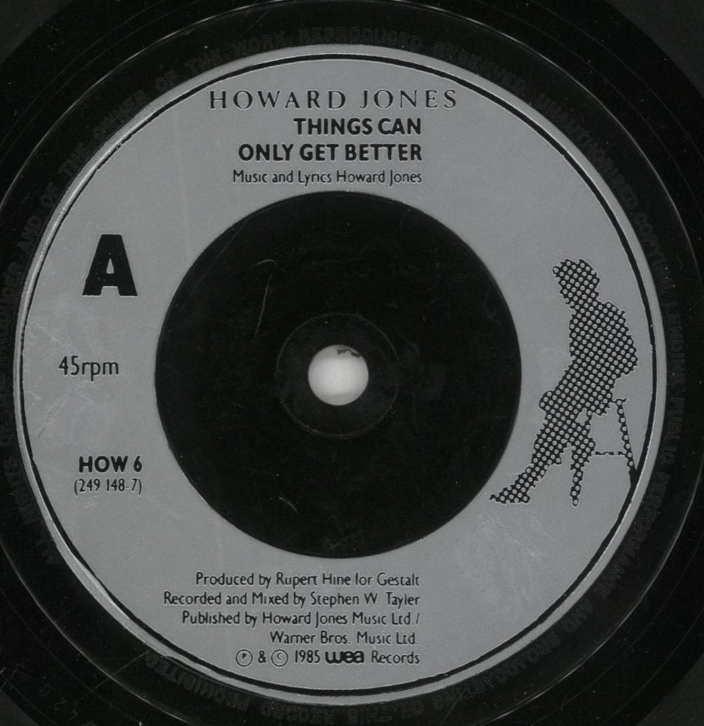 Howard Jones Things Can Only Get Better - Yellow Sleeve UK 7" vinyl single (7 inch record / 45) HOW07TH629501