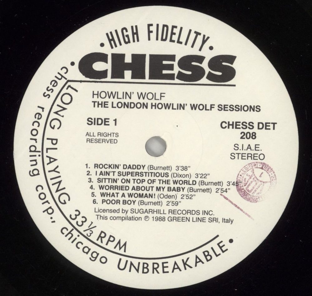 Howlin' Wolf The London Howlin' Wolf Sessions Italian vinyl LP album (LP record) HWOLPTH866441