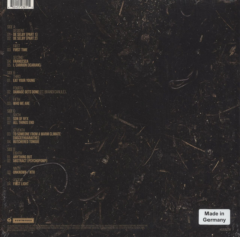 Hozier Unreal Unearth - Light Umber Vinyl UK 2-LP vinyl record set (Double LP Album) 602455238115