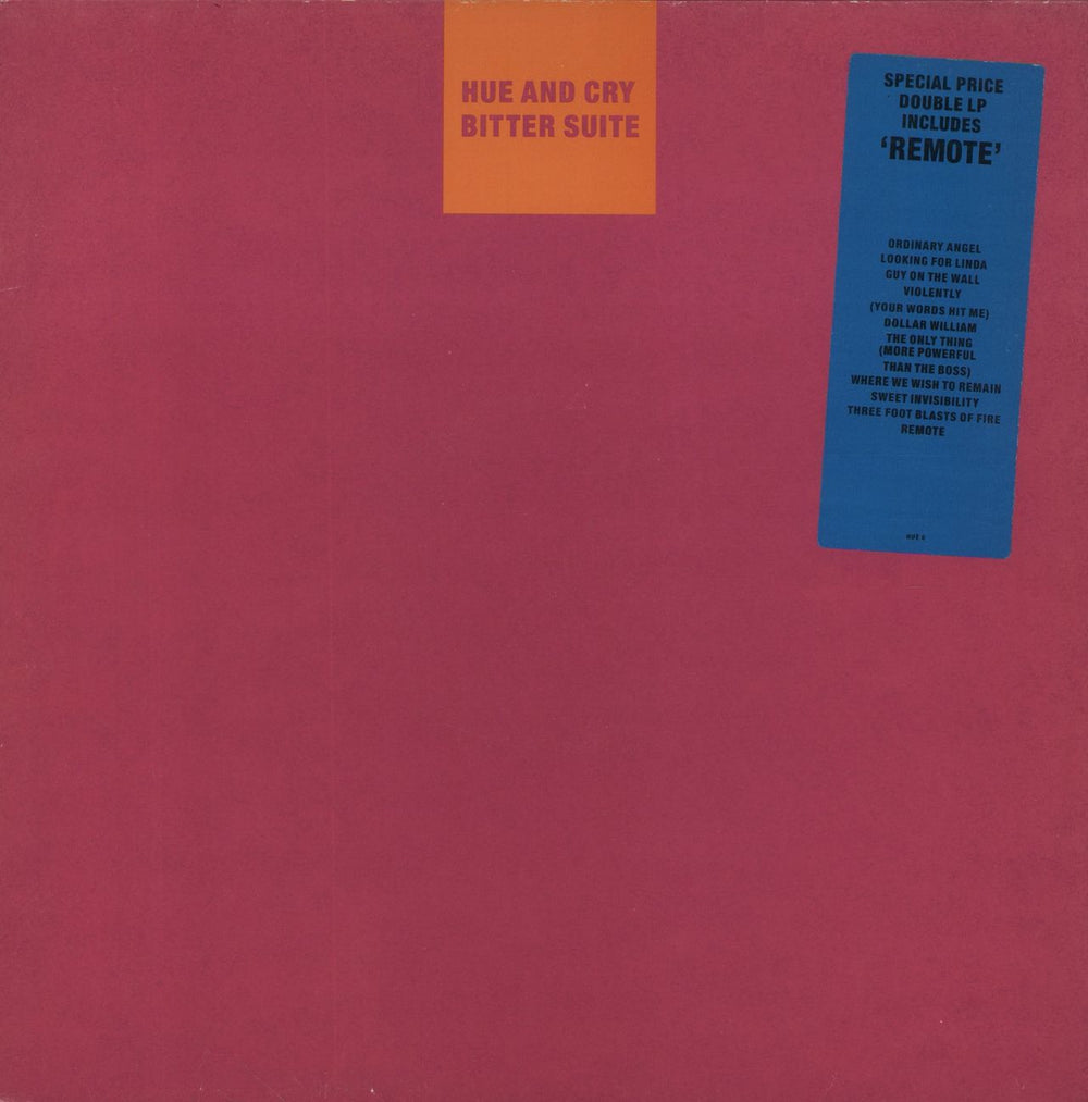 Hue & Cry Bitter Suite + Bonus 12" - Stickered UK 2-LP vinyl record set (Double LP Album) HUE6