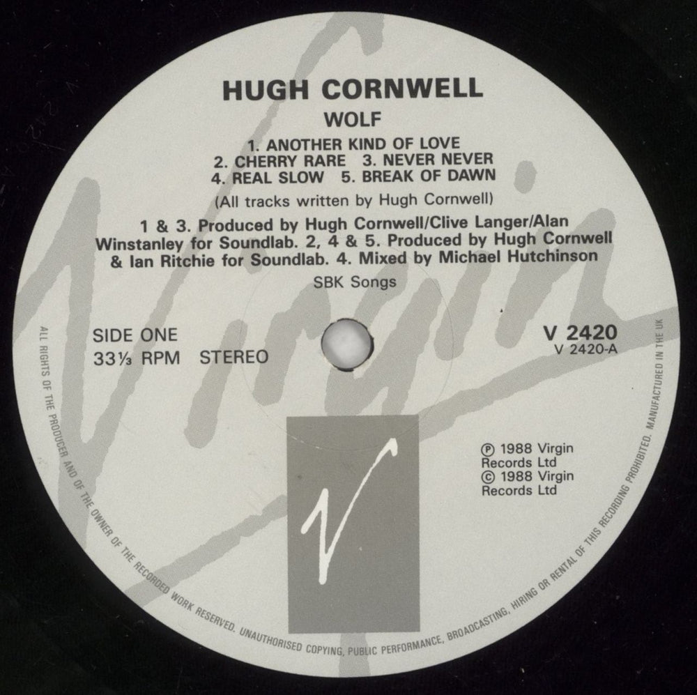 Hugh Cornwell Wolf UK vinyl LP album (LP record) HUGLPWO245748