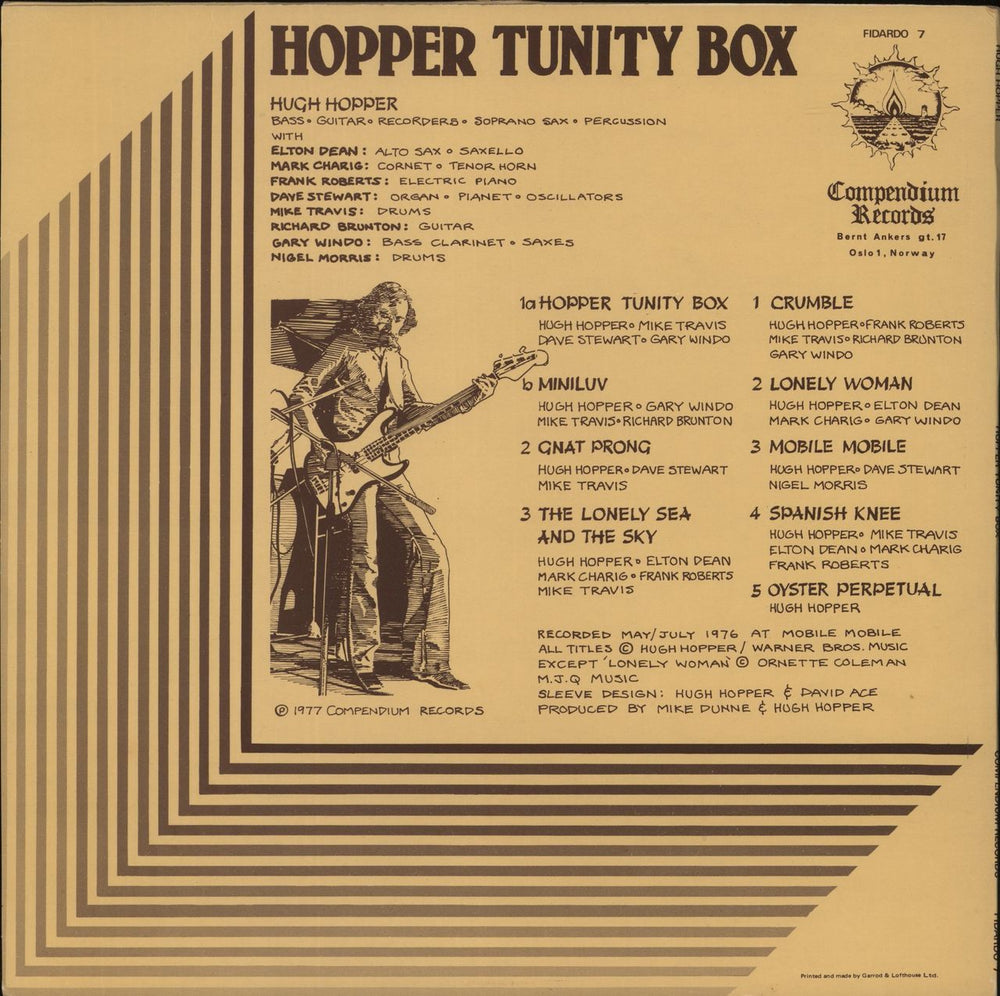 Hugh Hopper Hopper Tunity Box UK vinyl LP album (LP record)